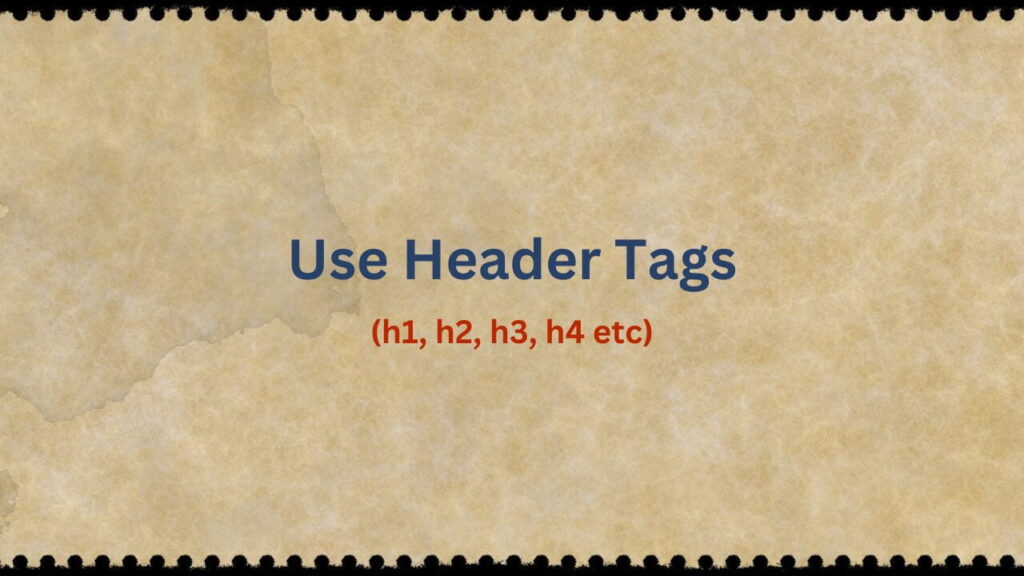 Use header tags